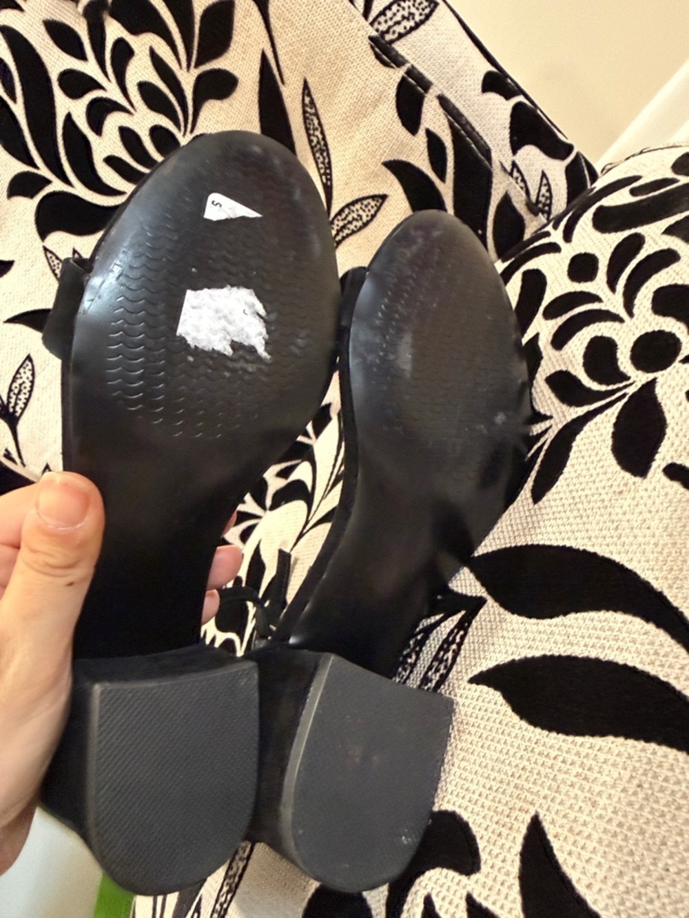 Steve Madden Black Suede Ankle-Strap Block Heel Sandals - Picture 6 of 6